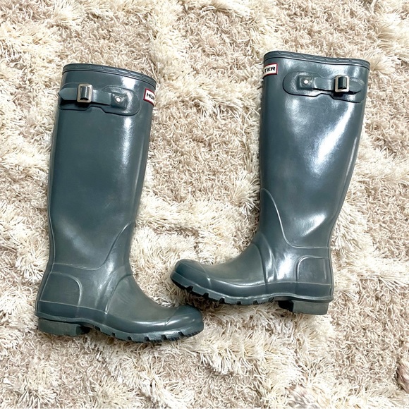 Hunter Original Tall Wellington Waterproof gray Rain Boot size 6 - Picture 2 of 7